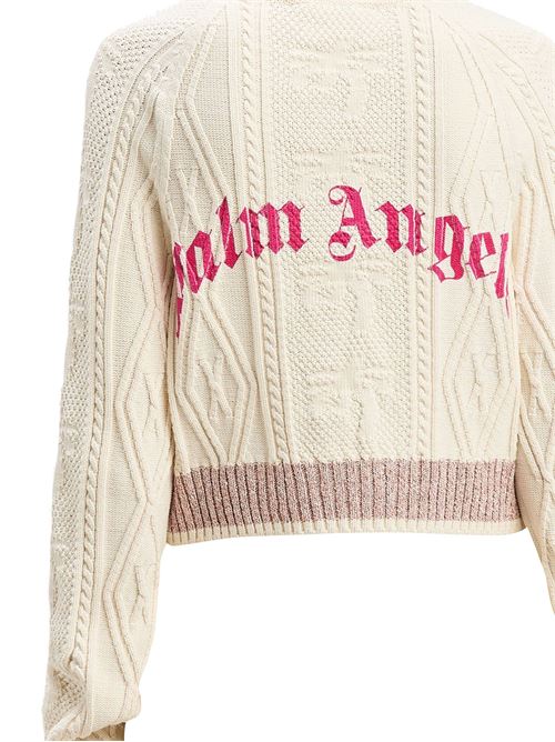 Light beige knitwear PALM ANGELS | PWHE075S25KNI0010332